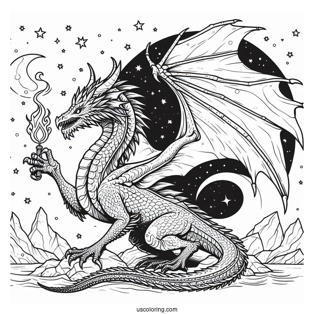 Night Fury Dragon Coloring Sheet