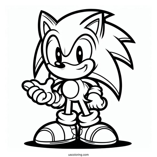 Smiling Sonic Coloring Sheet