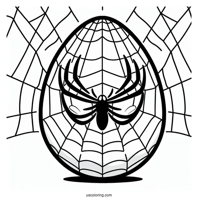 Spider Man Easter Egg With Web In Background Coloring Sheet