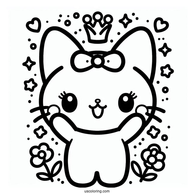 Sanrio Coloring Pages Of Badtz Maru With Arms Up