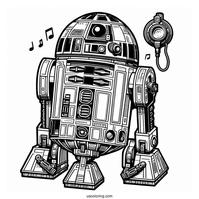 Lego R2-D2 Coloring Page For Kids