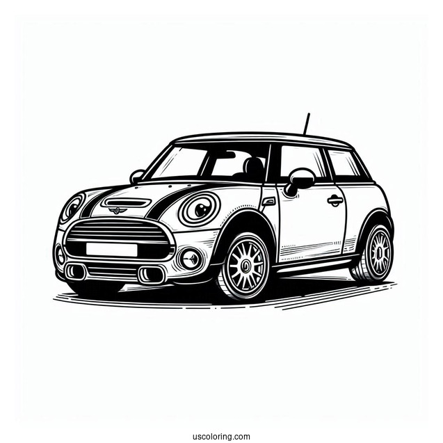 Mini Cooper Car Coloring Sheet
