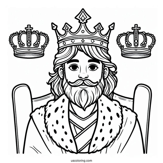Coloring Sheet Of King Wearing Crown