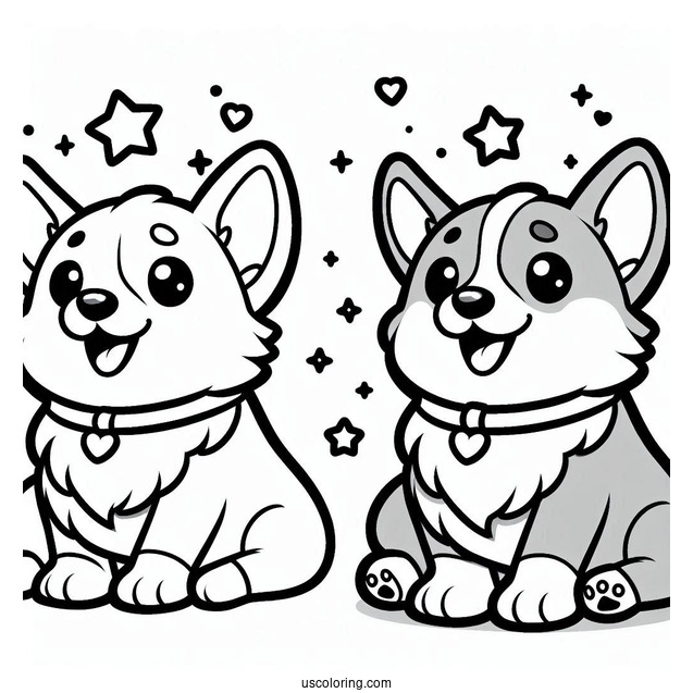 Cute Corgi Coloring Sheet For Preschoolers