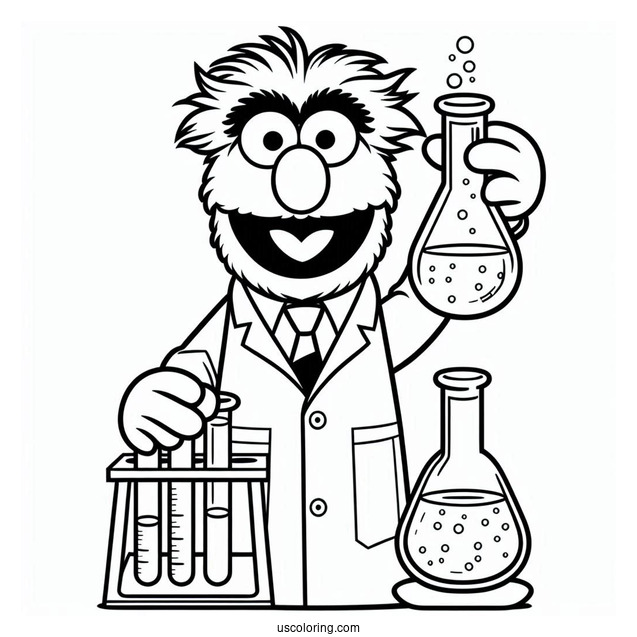 Muppets Coloring Page Of Simple Beaker Outline