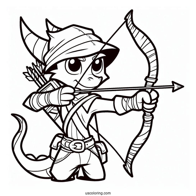 Sypro Coloring Page Hunter With Bow And Arrow