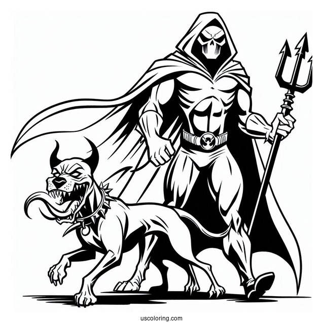 The Phantom With Devil Dog Coloring Sheet