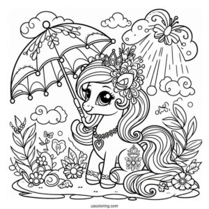 Palace Pets Coloring Page Of Simple Summer Outline Palace Pets