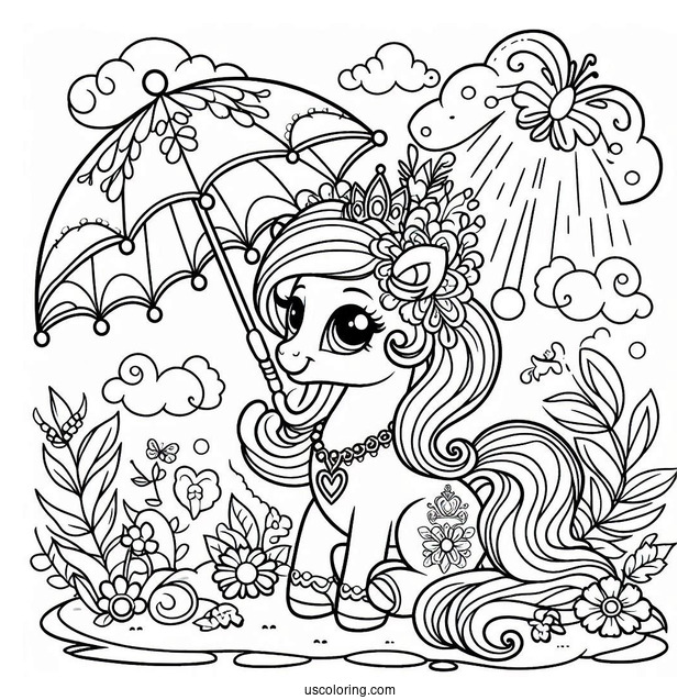 Palace Pets Coloring Page Of Simple Summer Outline Palace Pets