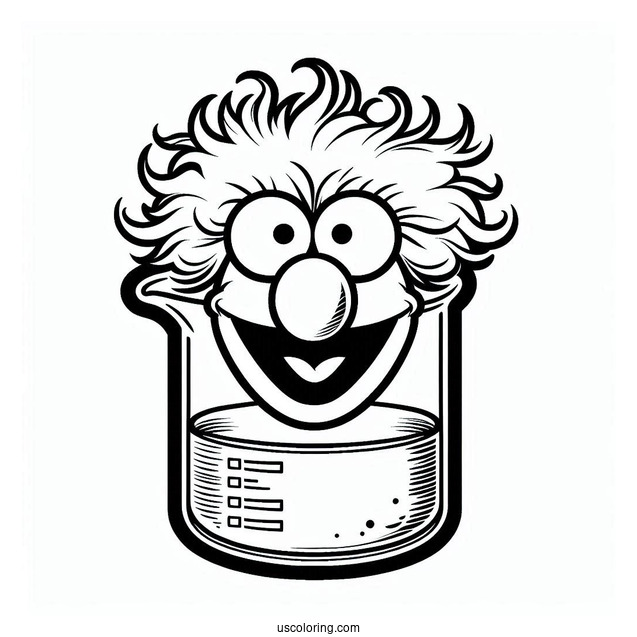 Muppets Coloring Page Of Simple Beaker Outline