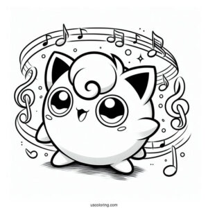 Jigglypuff With Music Notes To Color