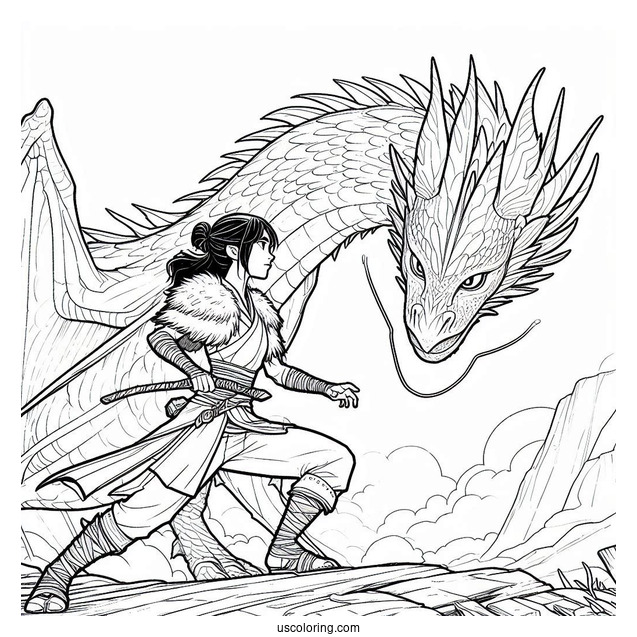 Raya And The Last Dragon Coloring Page Getting Ready To Fight With Sisu