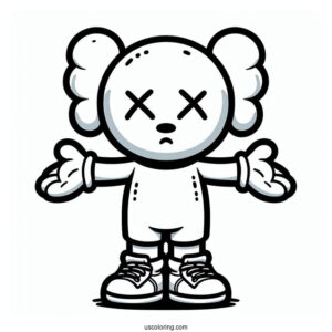 KAWS Coloring Page Dissected Companion