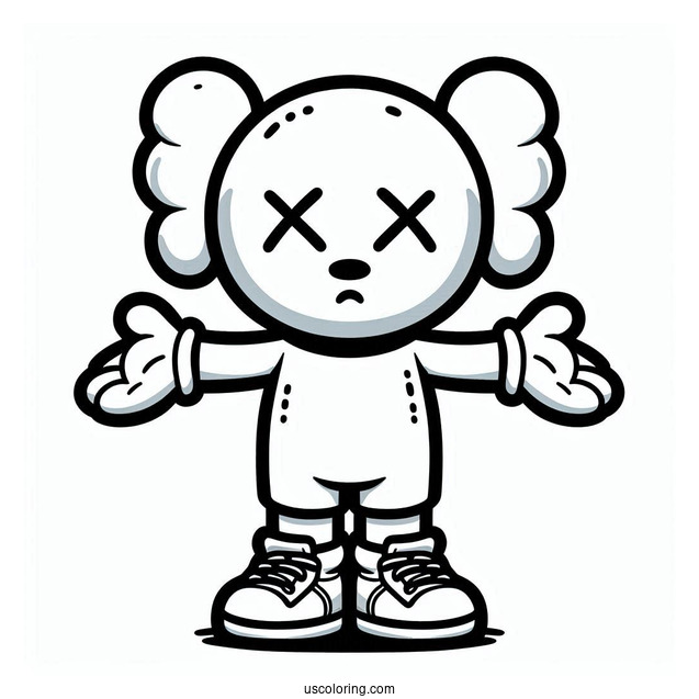 KAWS Coloring Page Dissected Companion