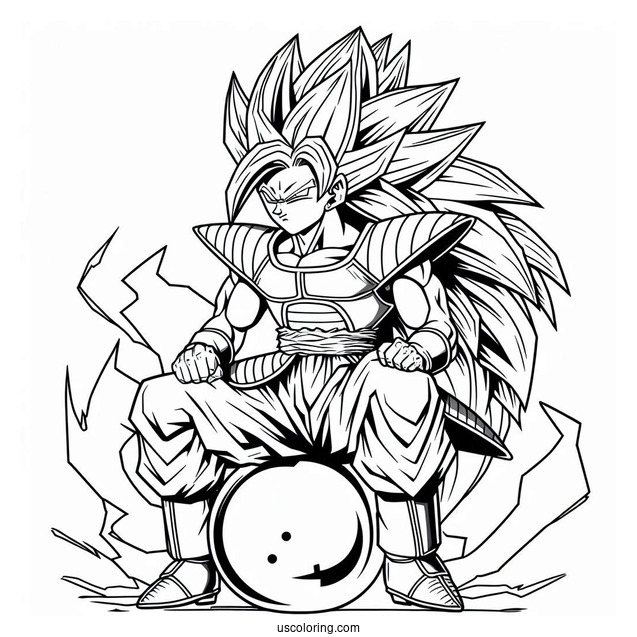 Dragon Ball Z Coloring Page Of Jeice in Ginyu Force Armor Dragon Ball Z