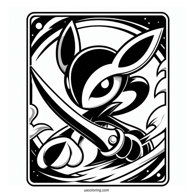 Greninja Shadow Knife Pokemon Card Coloring Page For Kids