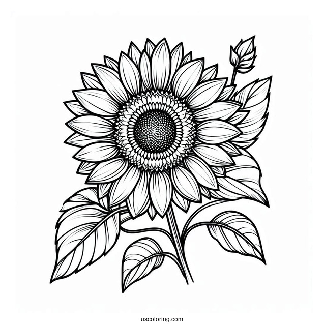 Simple Sunflower Coloring Sheet