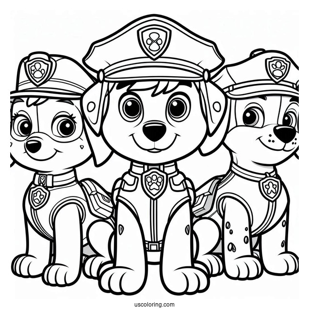Coloring Page Of Main Paw Patrol Characters