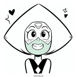 Steven Universe Coloring Page Of Peridot Smiling Outline