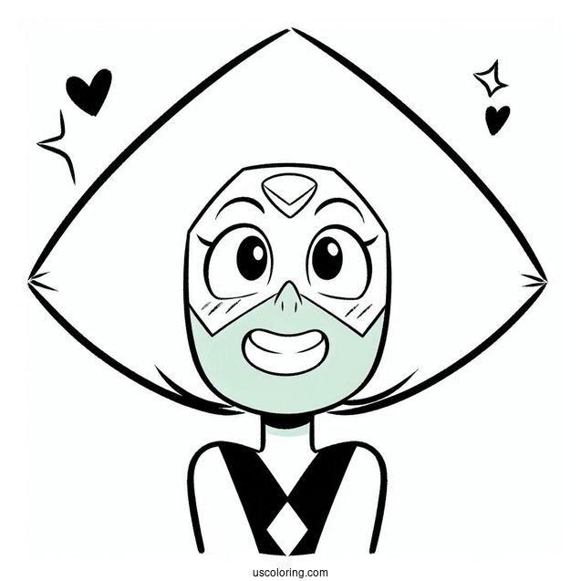Steven Universe Coloring Page Of Peridot Smiling Outline