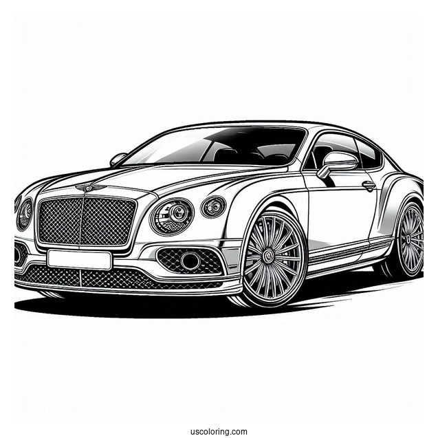 Bentley Car Model Coloring Page