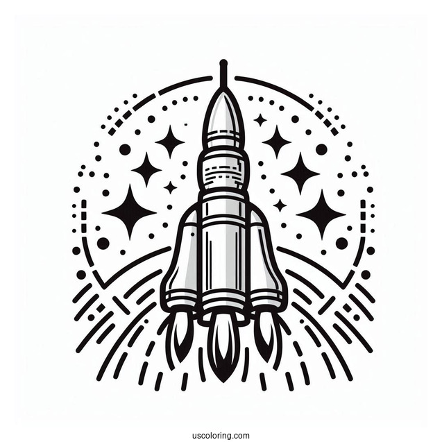 Simple Outline Of Soyuz Rocket To Color