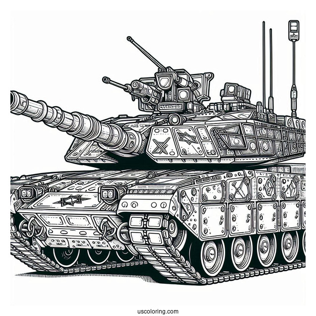 Intricate Merkava Mk4 Israel Tank to Color