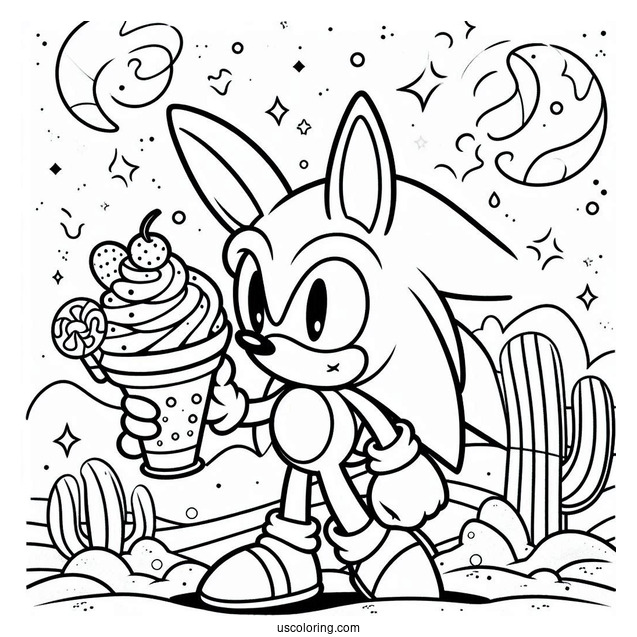 Cream the Rabbit In The Desert Coloring Sheet