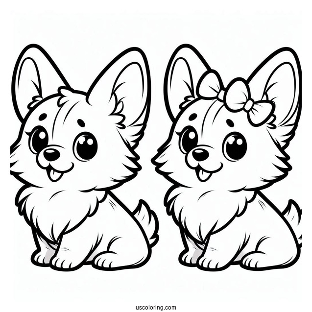 Cute Corgi Coloring Sheet For Preschoolers