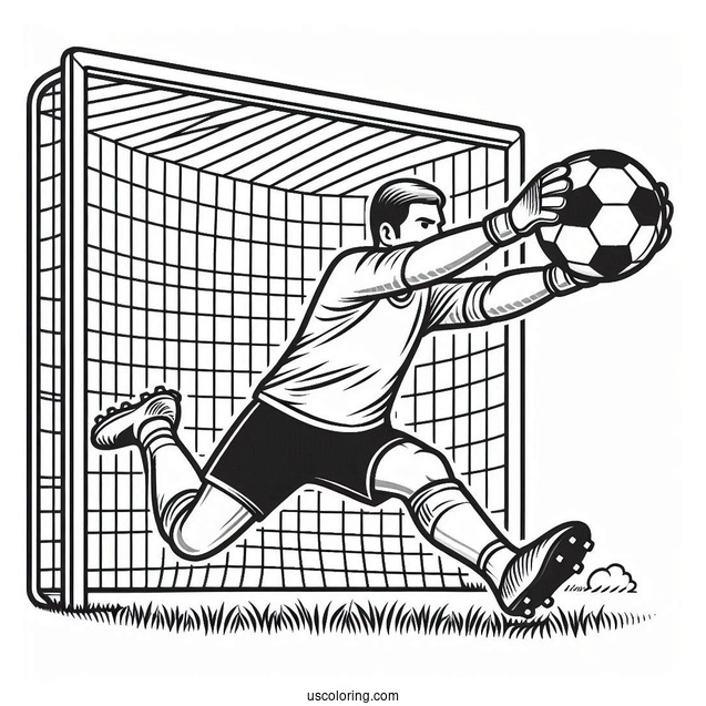 Soccer Goal Keeper Catching a Ball