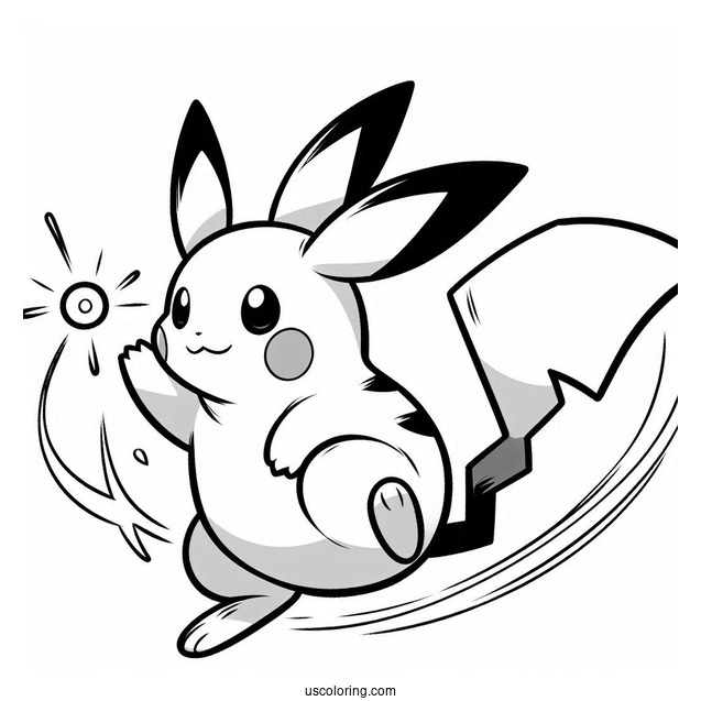 Alolan Raichu Coloring Page Using Tail To Attack
