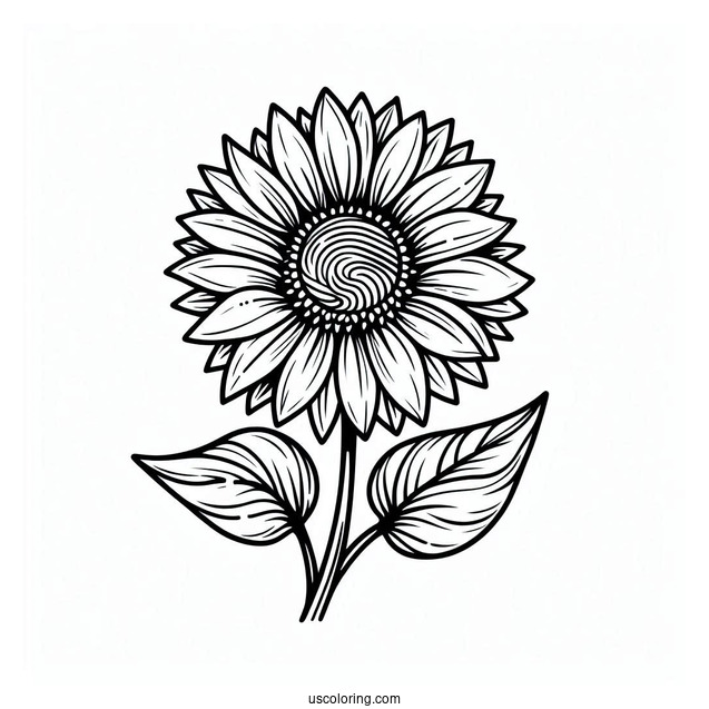 Sunflower Outline Coloring Sheet