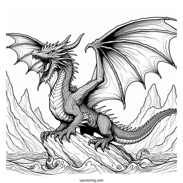 Angry Looking Dragon On a Mountain