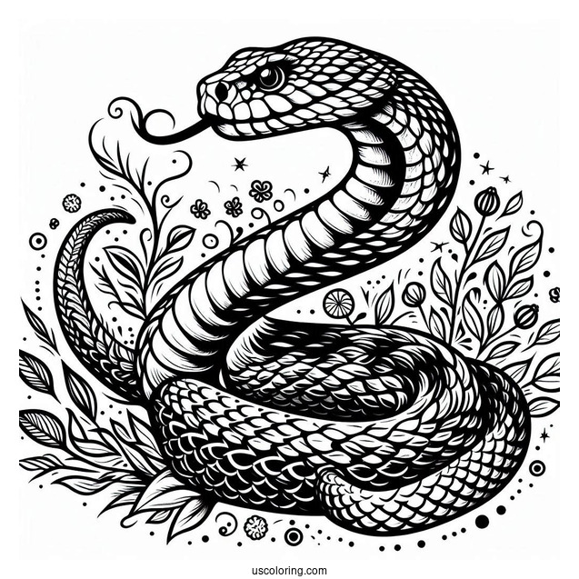 Rattlesnake With Arced Tail In Attack Position