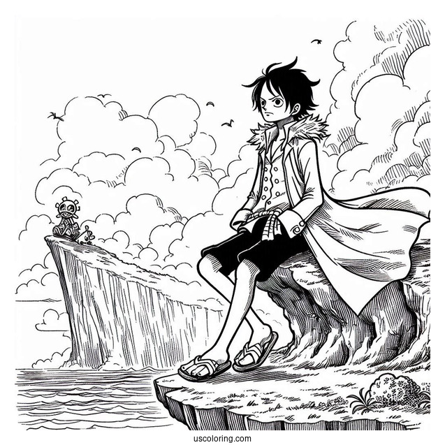 One Piece Coloring Page Of Nico Robin On Cliff