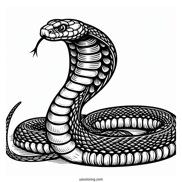 King Cobra Snake To Color