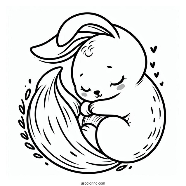Cream The Rabbit Hugging Tails Coloring Page