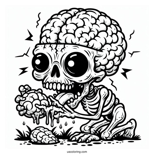 Brain Eating Zombie To Color