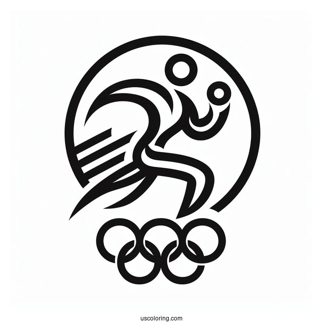 Simple Olympics Coloring Page Logo For Kids