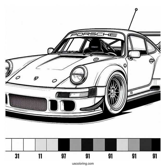 Easy Outline Of Porsche To Color
