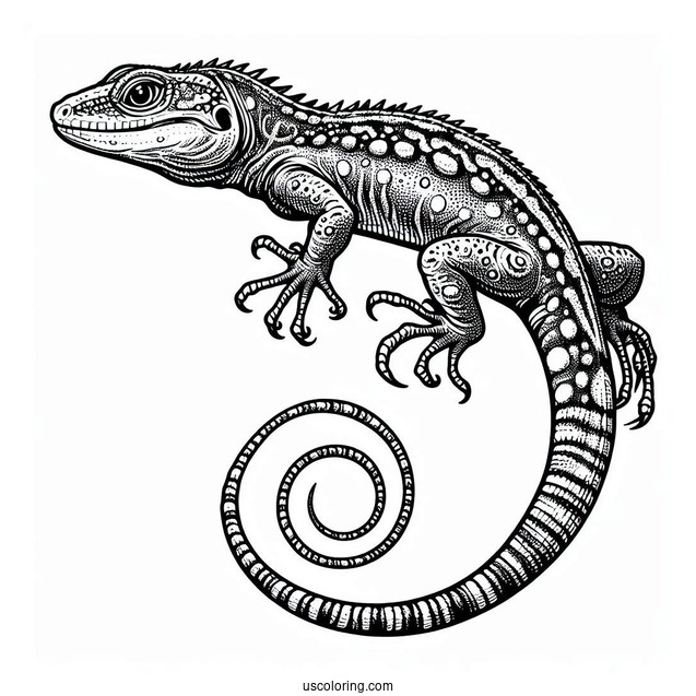 Draco Flyzard Lizard Coloring Page