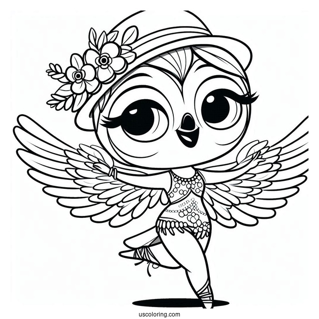 Blue Dancing Coloring Page