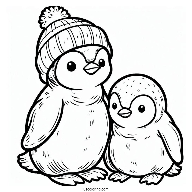 Cute Chinstrap Penguin Coloring Page