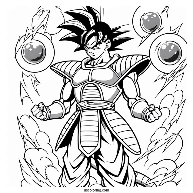 Dragon Ball Z Coloring Page Of Jeice in Ginyu Force Armor Dragon Ball Z