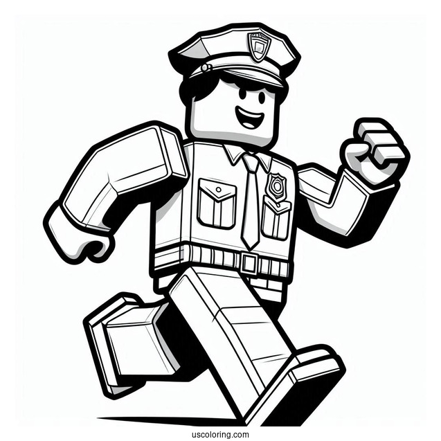 Roblox Man Running From Police Coloring Page