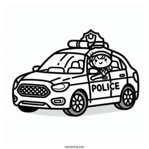 Simple Outline Of Police Car To Color