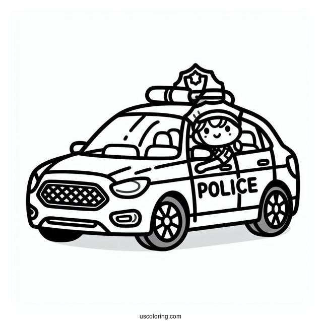 Simple Outline Of Police Car To Color