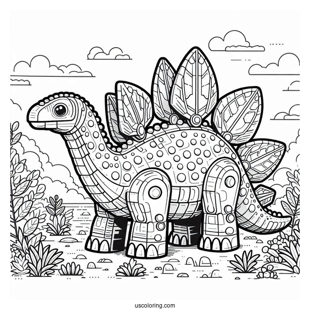 Lego Stegosaurus Coloring Page