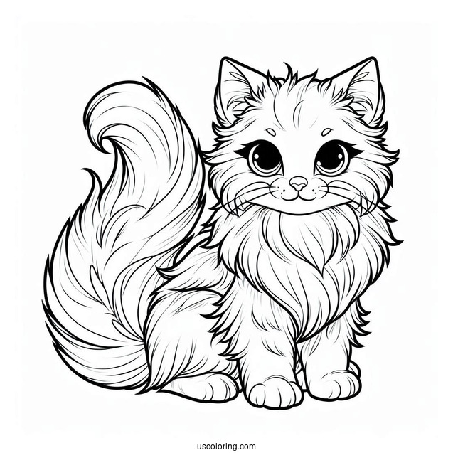 Norwegian Forest Cat Coloring Sheet