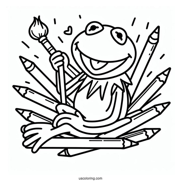 Easy Outline Of Kermit The Frog Coloring In
